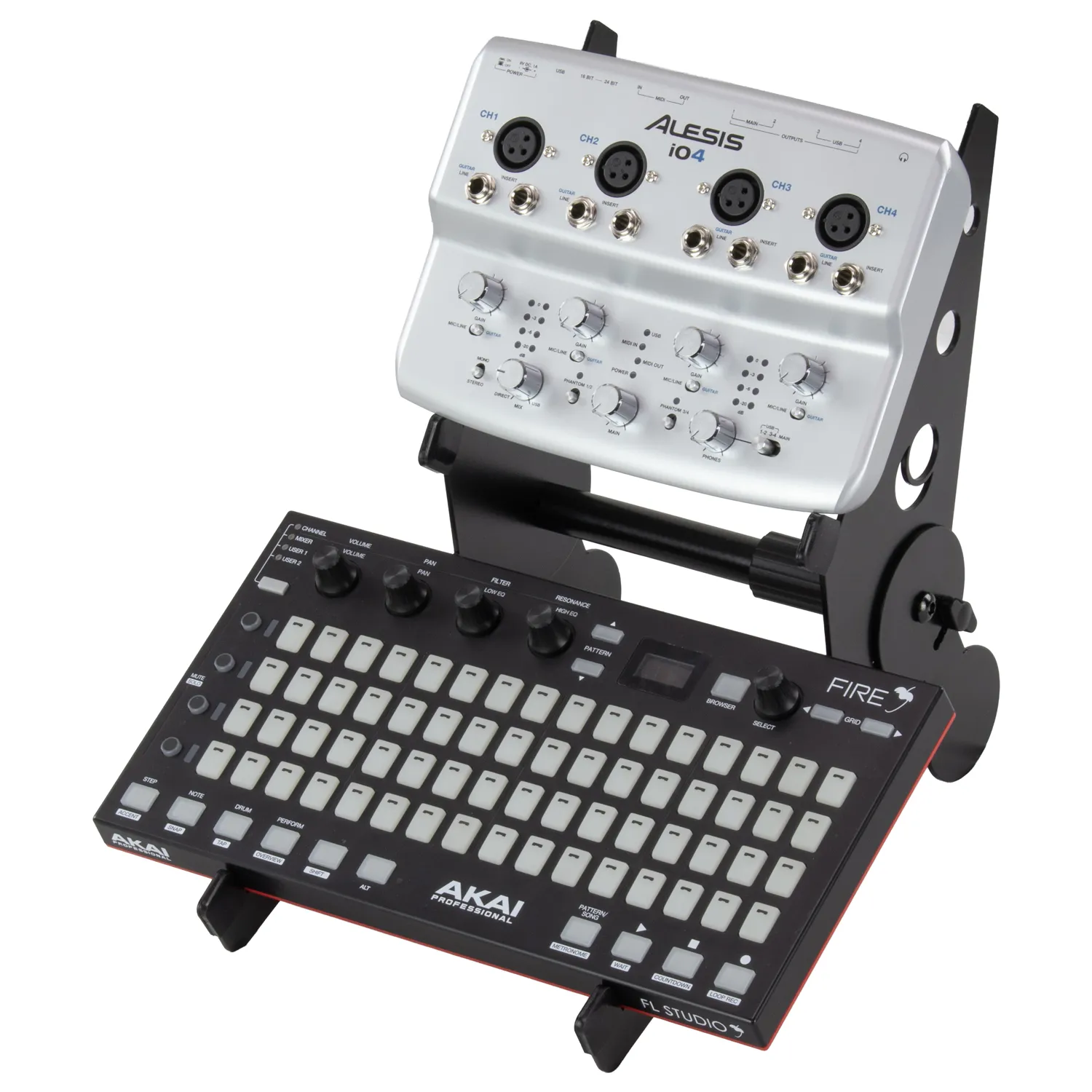 odyssey-l-evation-stand-bureau-2-niveaux-noir-home-studio image 1