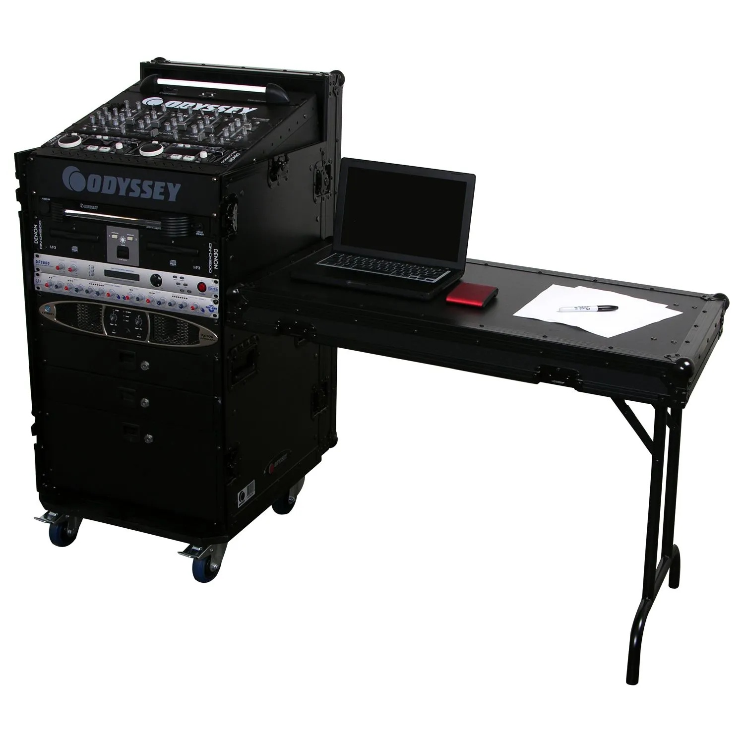 odyssey-flight-zone-rack-combo-11u-16u-table-roulettes-noir image 1