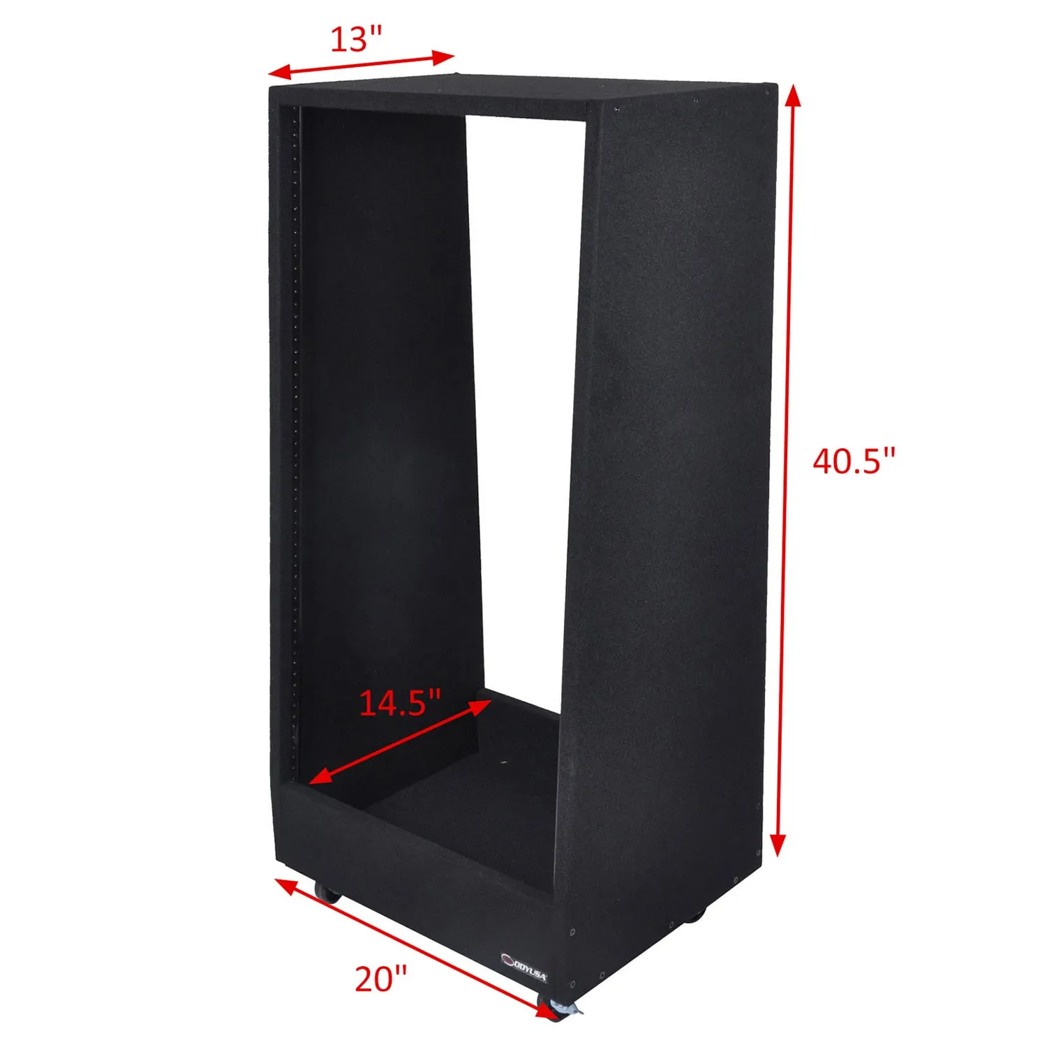 odyssey-carpeted-rack-studio-20u-moquette-noire-roulettes image 2