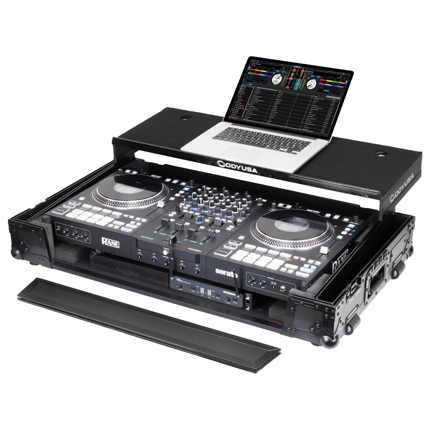 odyssey-black-label-rane-performer-flight-case-1u-roulettes image 1