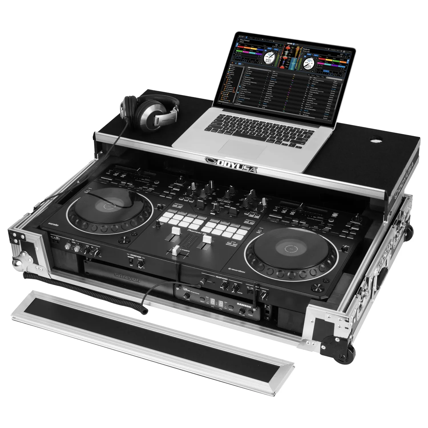 odyssey-flight-zone-ddj-rev5-flight-case-1u-roulettes-laptop image 1