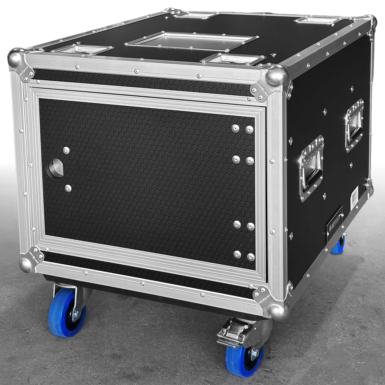 odyssey-industrial-board-rack-8u-slam-noir-roulettes-shockmount image 1