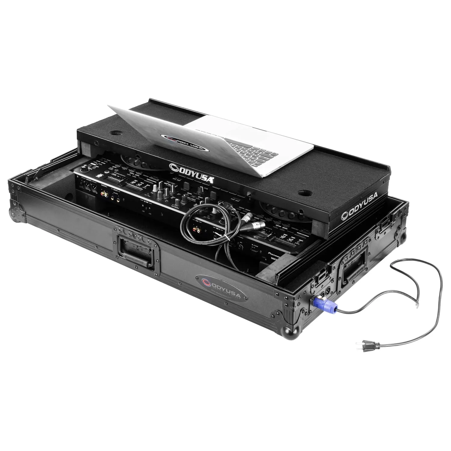 odyssey-flight-zone-ddj-rev5-flight-case-noir-1u-xlr-roulettes image 4