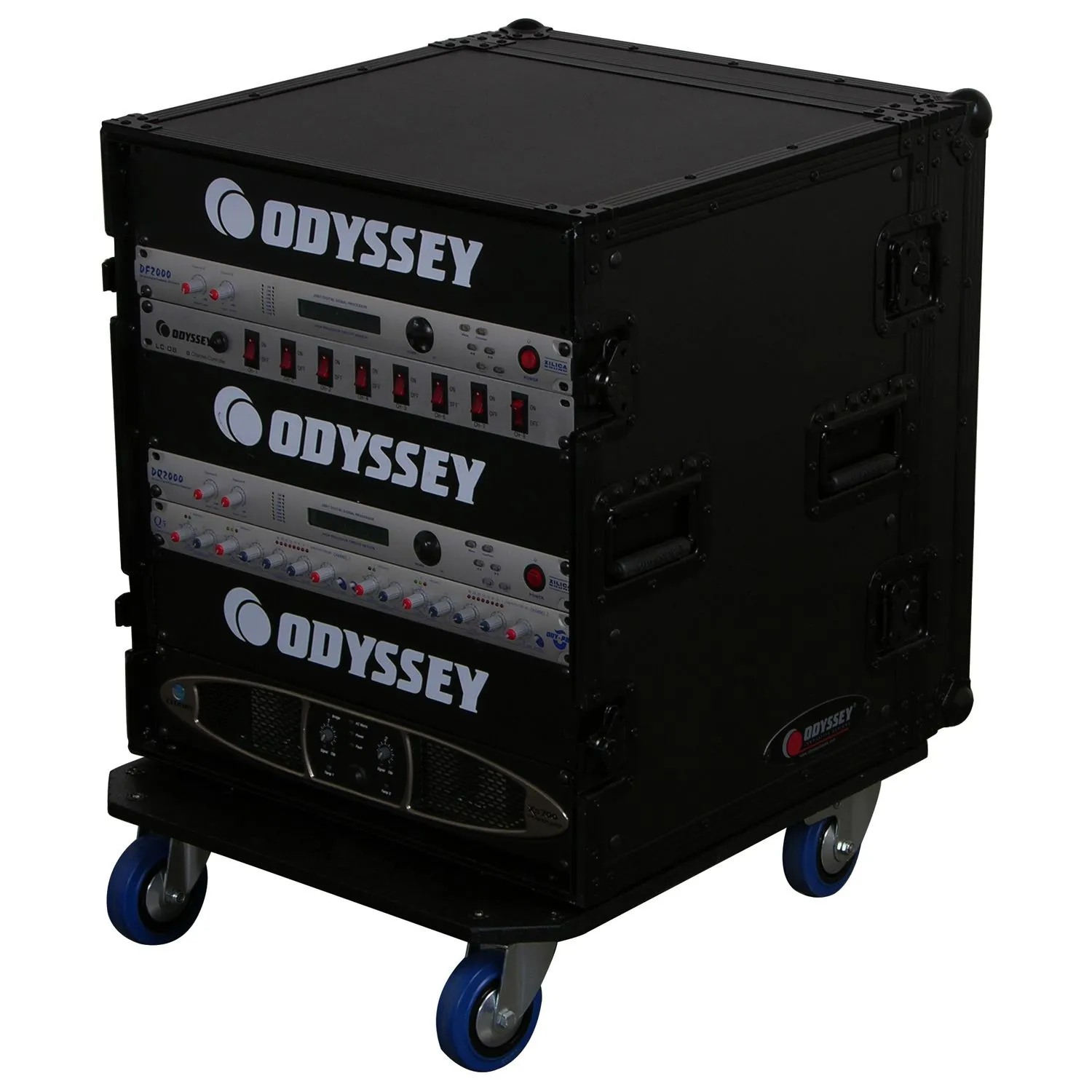 odyssey-black-label-rack-ampli-12u-noir-19-roulettes image 1