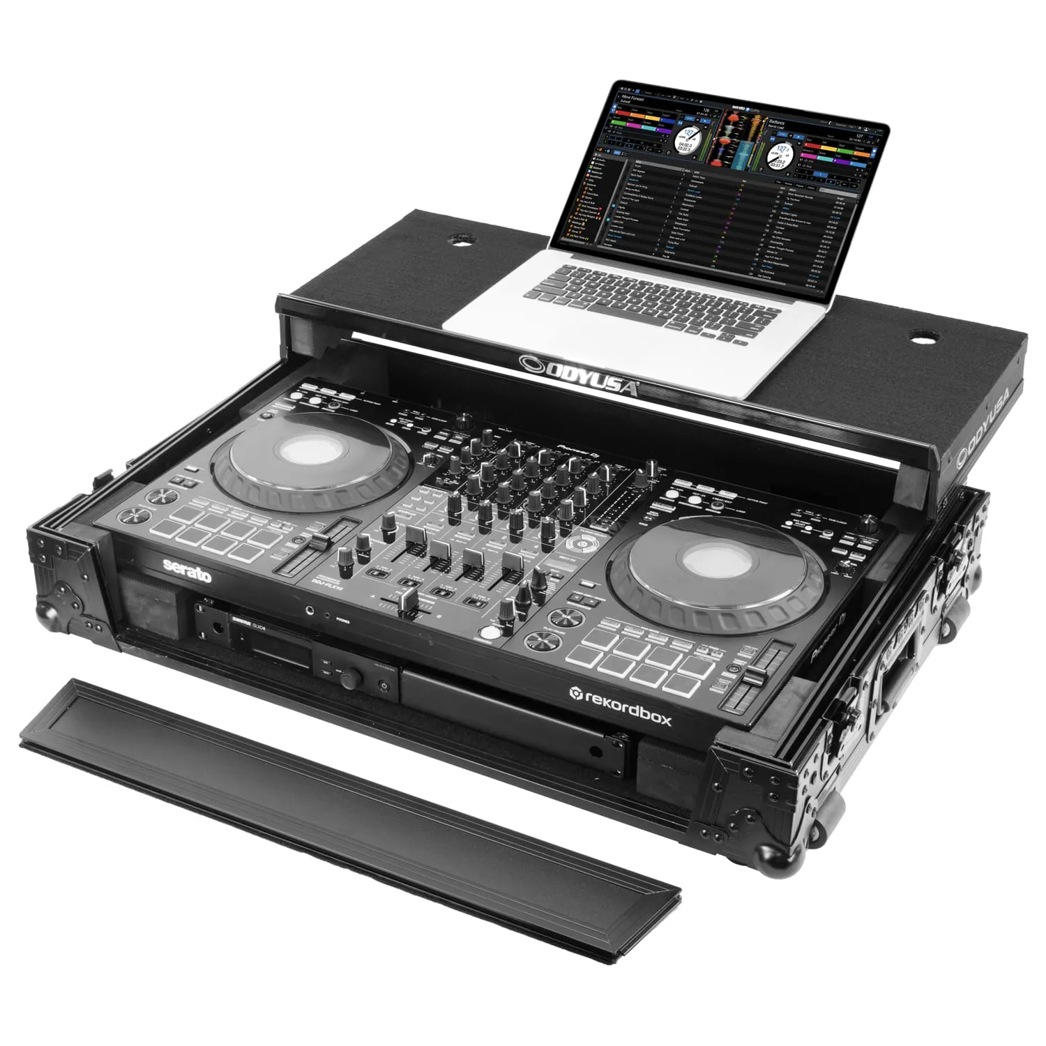 odyssey-black-label-ddj-flx10-flight-case-1u-glide-roulettes-2 image 1
