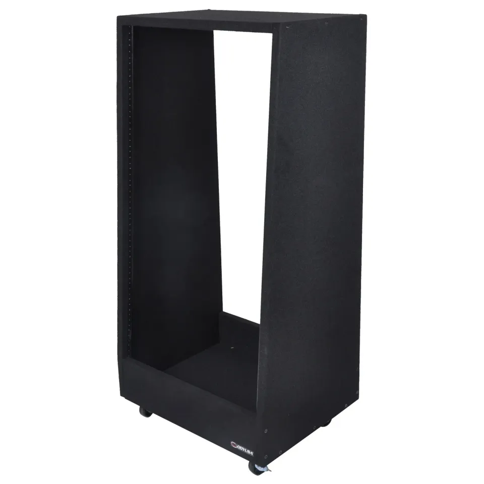 odyssey-carpeted-rack-studio-20u-moquette-noire-roulettes image 1