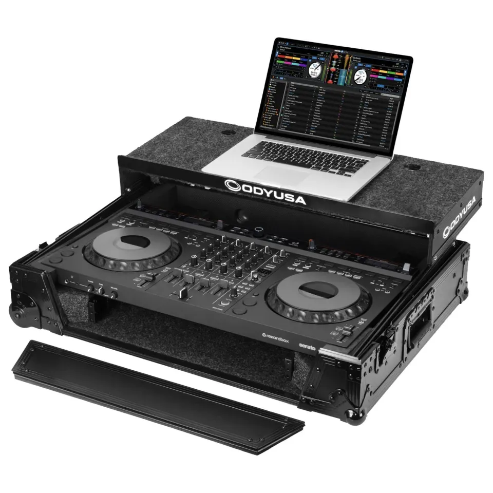 odyssey-flight-zone-ddj-grv6-flight-case-1u-noir-roulettes image 1
