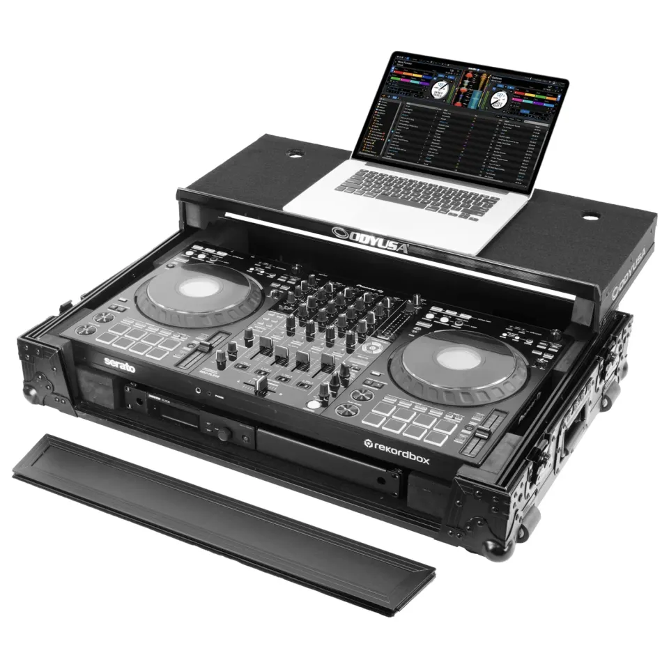 odyssey-black-label-ddj-flx10-flight-case-1u-glide-roulettes-2 image 1