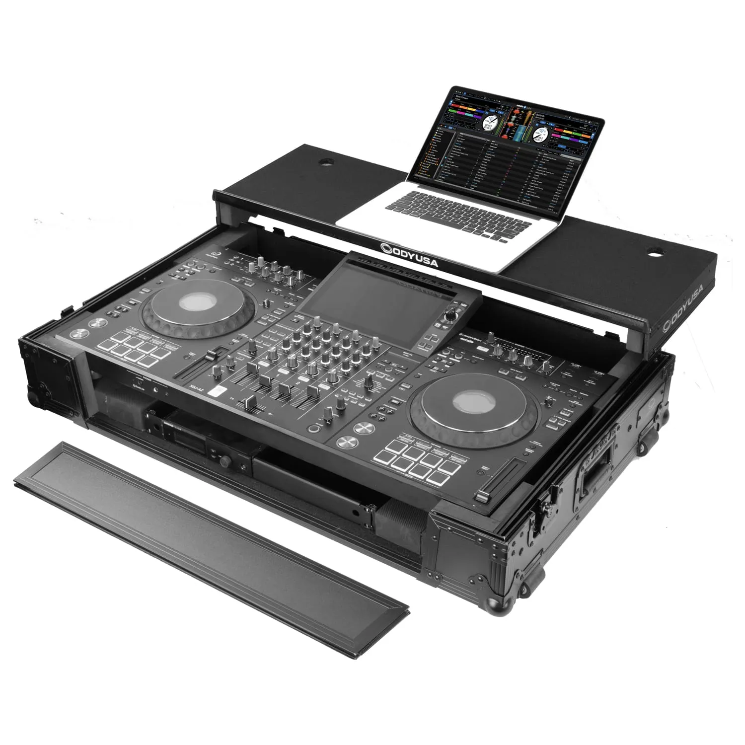 odyssey-black-label-flight-case-xdj-az-1u-glide-roulettes image 1