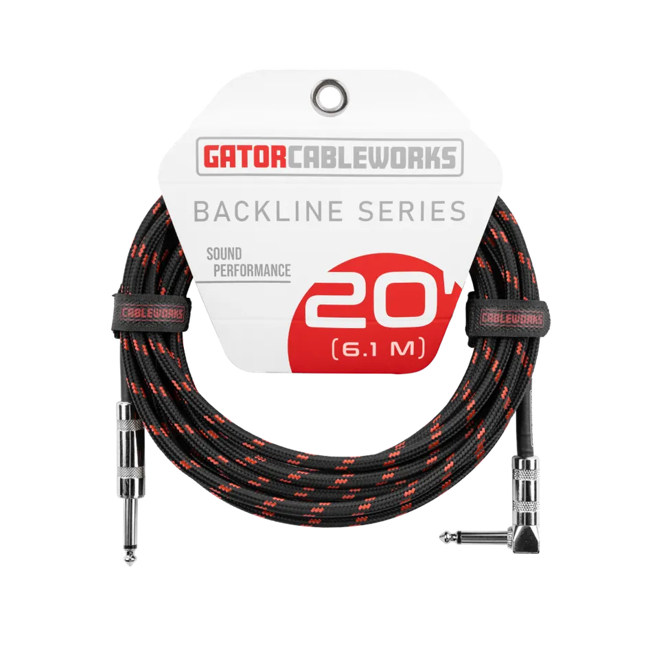gator-cableworks-gcwb-ins-20rabrd-c-ble-guitare-6-m-tress-rouge image 1