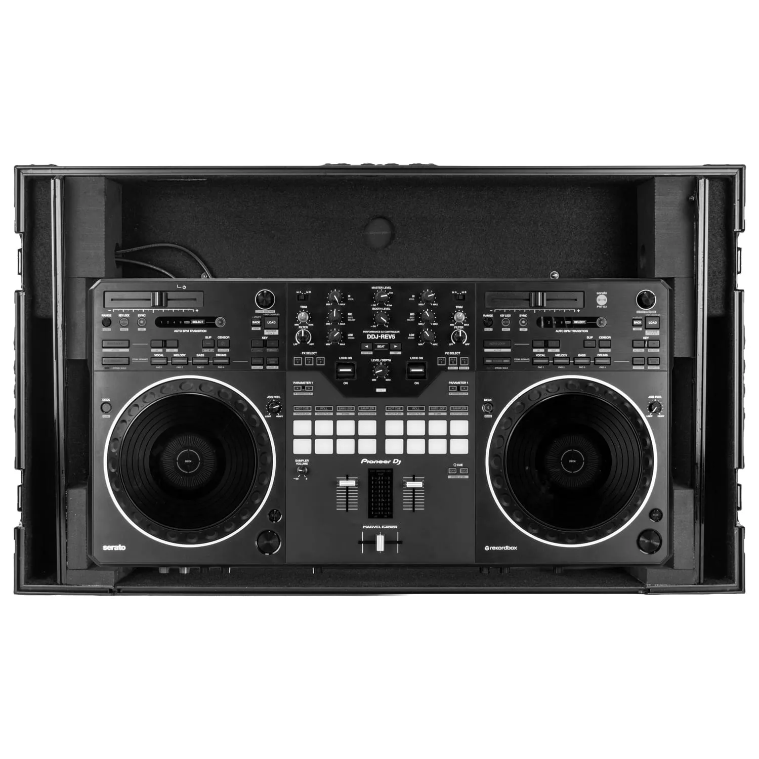 odyssey-flight-zone-ddj-rev5-flight-case-noir-1u-xlr-roulettes image 5
