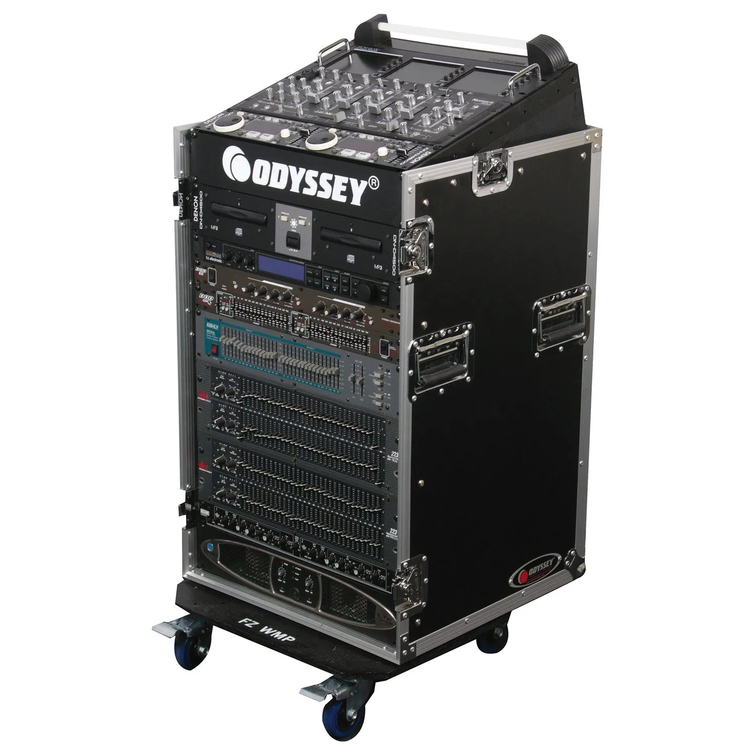 odyssey-flight-zone-rack-combo-10u-16u-inclin-roulettes image 1