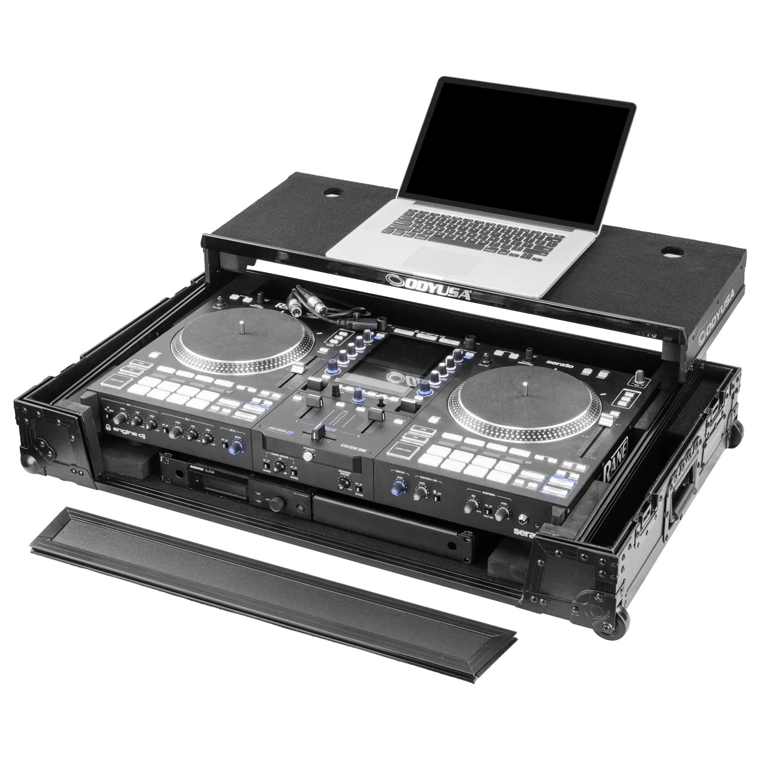 odyssey-flight-zone-rane-system-one-flight-case-1u-xlr-roulettes image 3