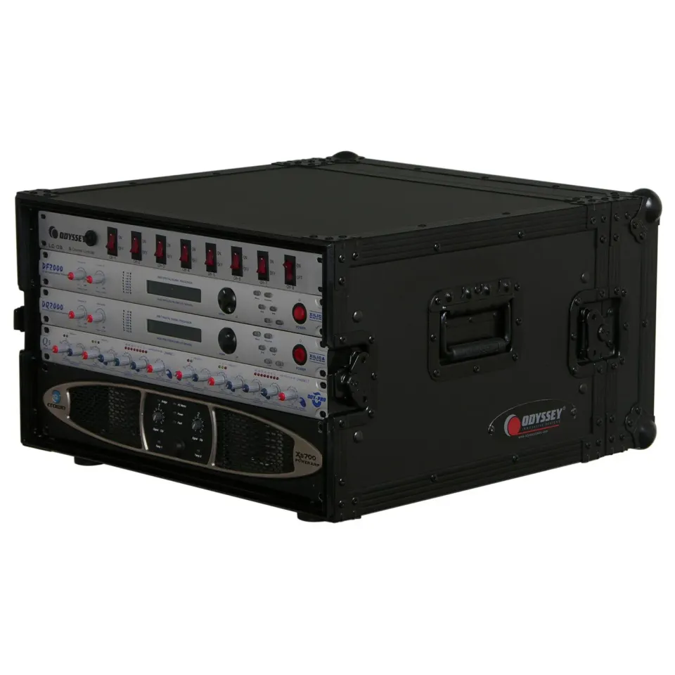 odyssey-black-label-rack-ampli-6u-19-noir-roulettes image 1