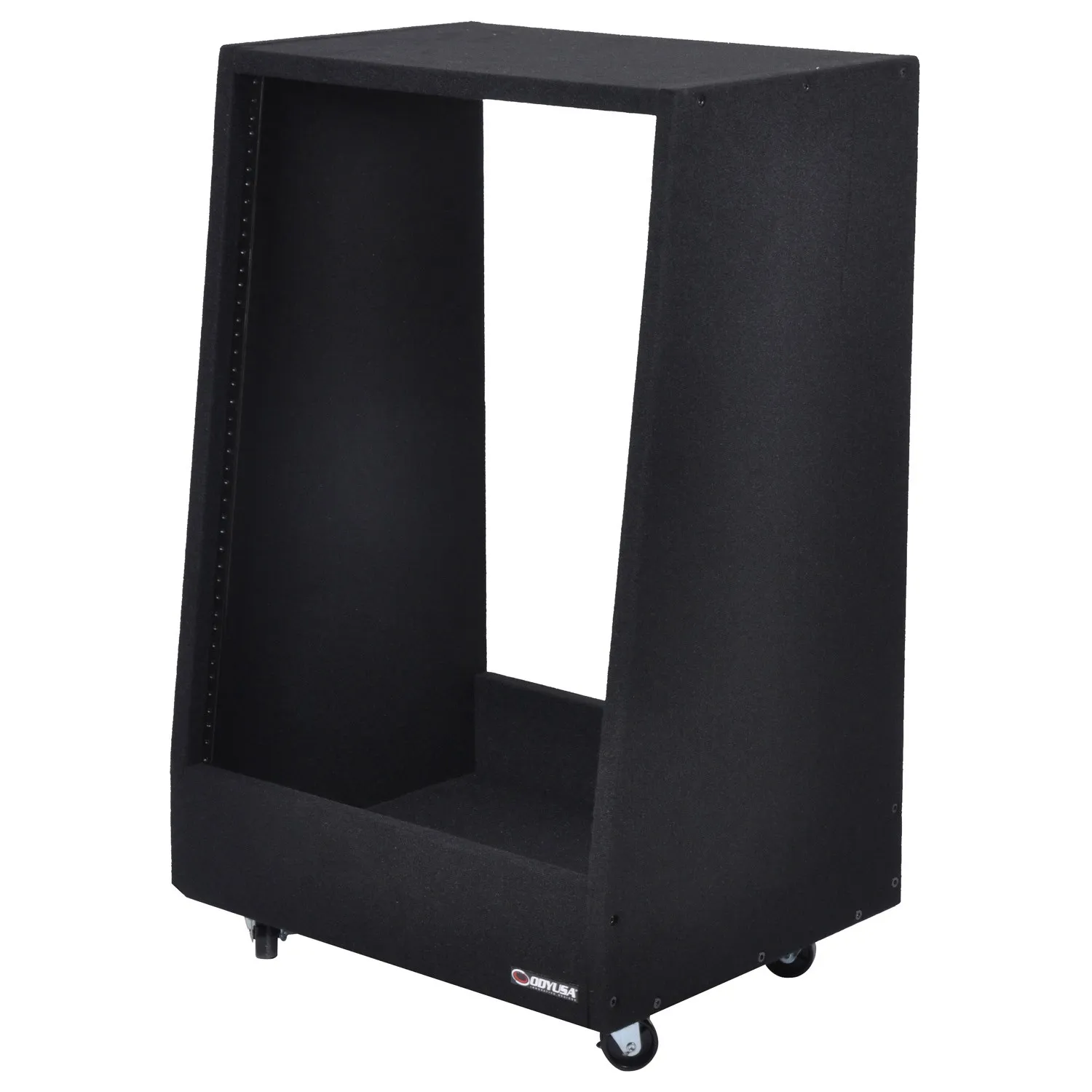 odyssey-carpeted-rack-studio-14u-roulettes-moquette-noire image 1