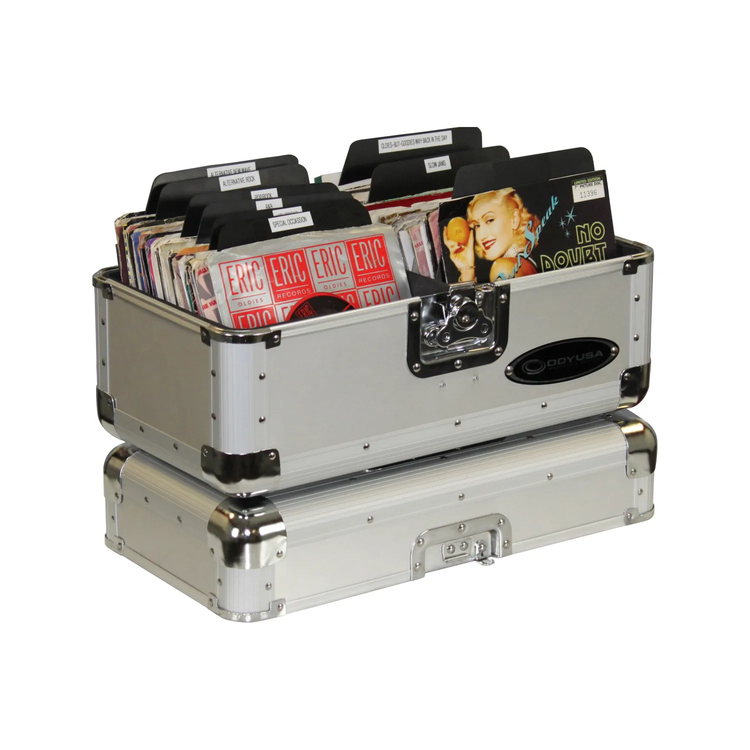 odyssey-krom-mallette-vinyles-7-pouces-argent-120-disques image 1