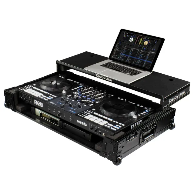 odyssey-black-label-flight-case-1u-rane-four-glide-roulettes image 1