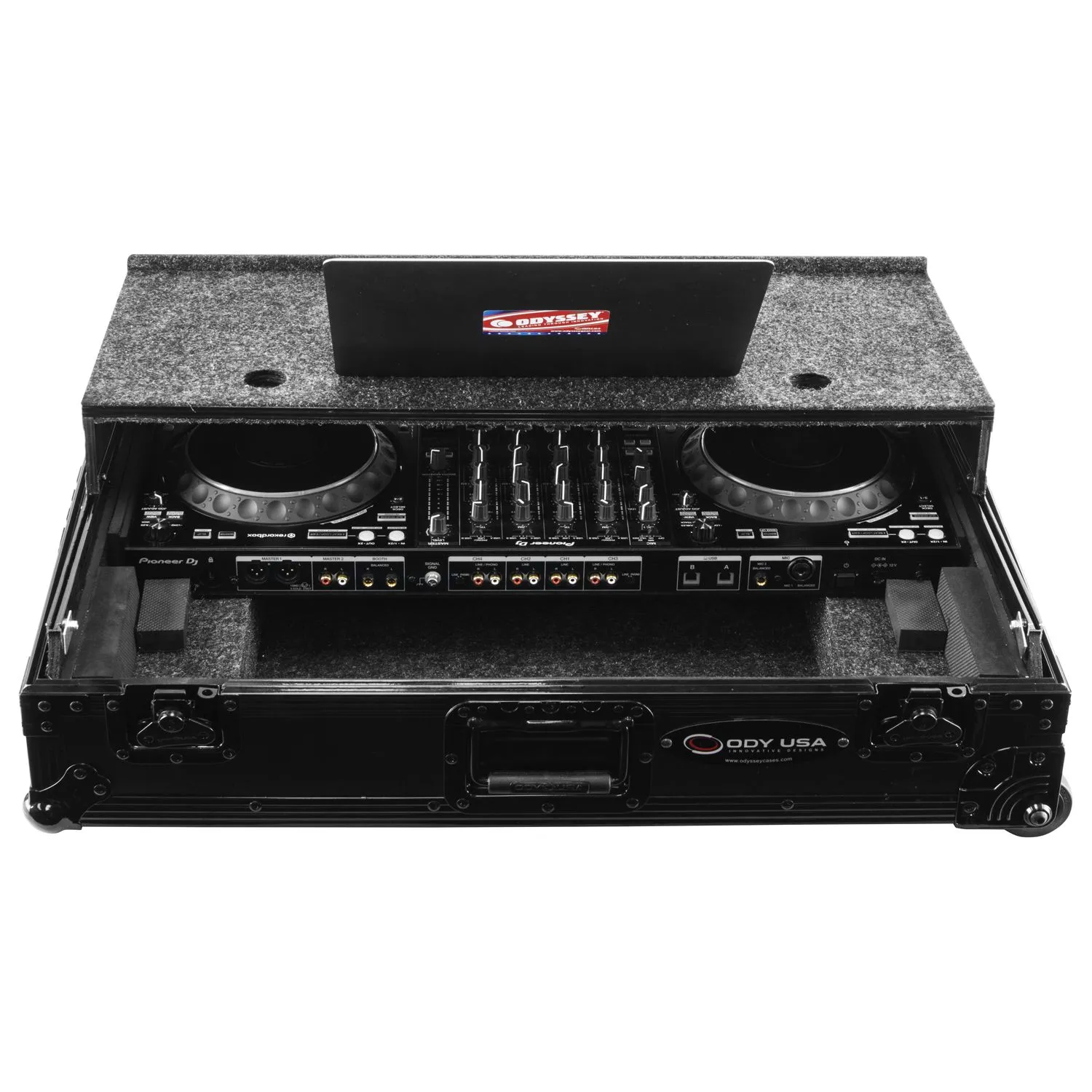 odyssey-flight-zone-ddj-1000-1u-flight-case-noir-glide image 4