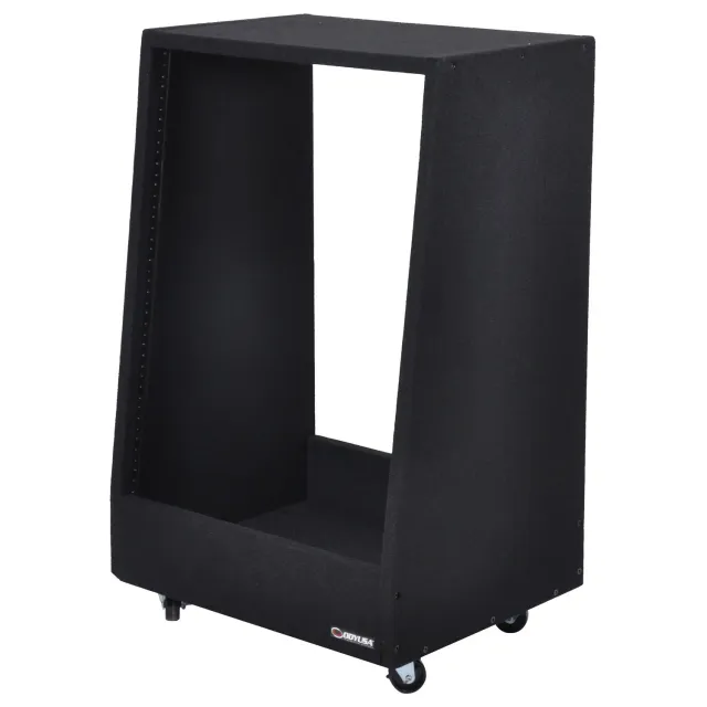 odyssey-carpeted-rack-studio-14u-roulettes-moquette-noire image 1