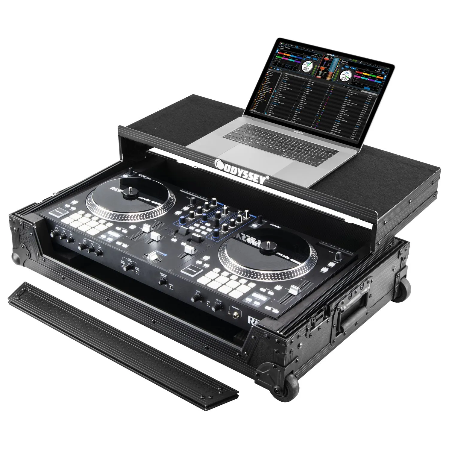 odyssey-industrial-board-flight-case-rane-one-mkii-roulettes image 1