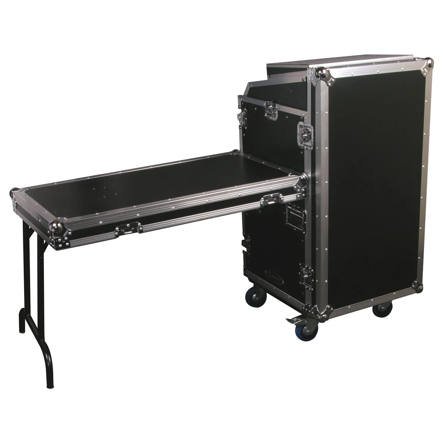 odyssey-flight-zone-rack-combo-27u-flight-case-glide-roulettes image 5