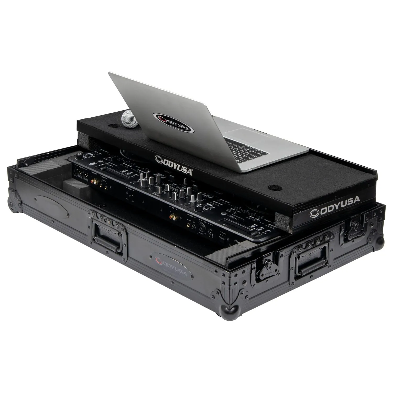 odyssey-black-label-ddj-rev5-flight-case-1u-laptop-roulettes image 2