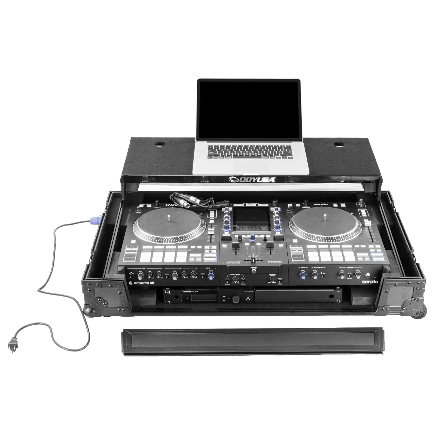 odyssey-flight-zone-rane-system-one-flight-case-1u-xlr-roulettes image 2