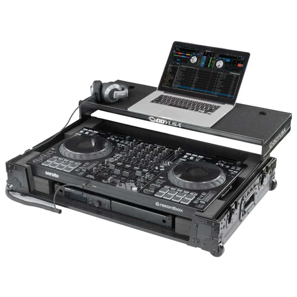 odyssey-black-label-ddj-flx10-flight-case-1u-glide-roulettes image 1