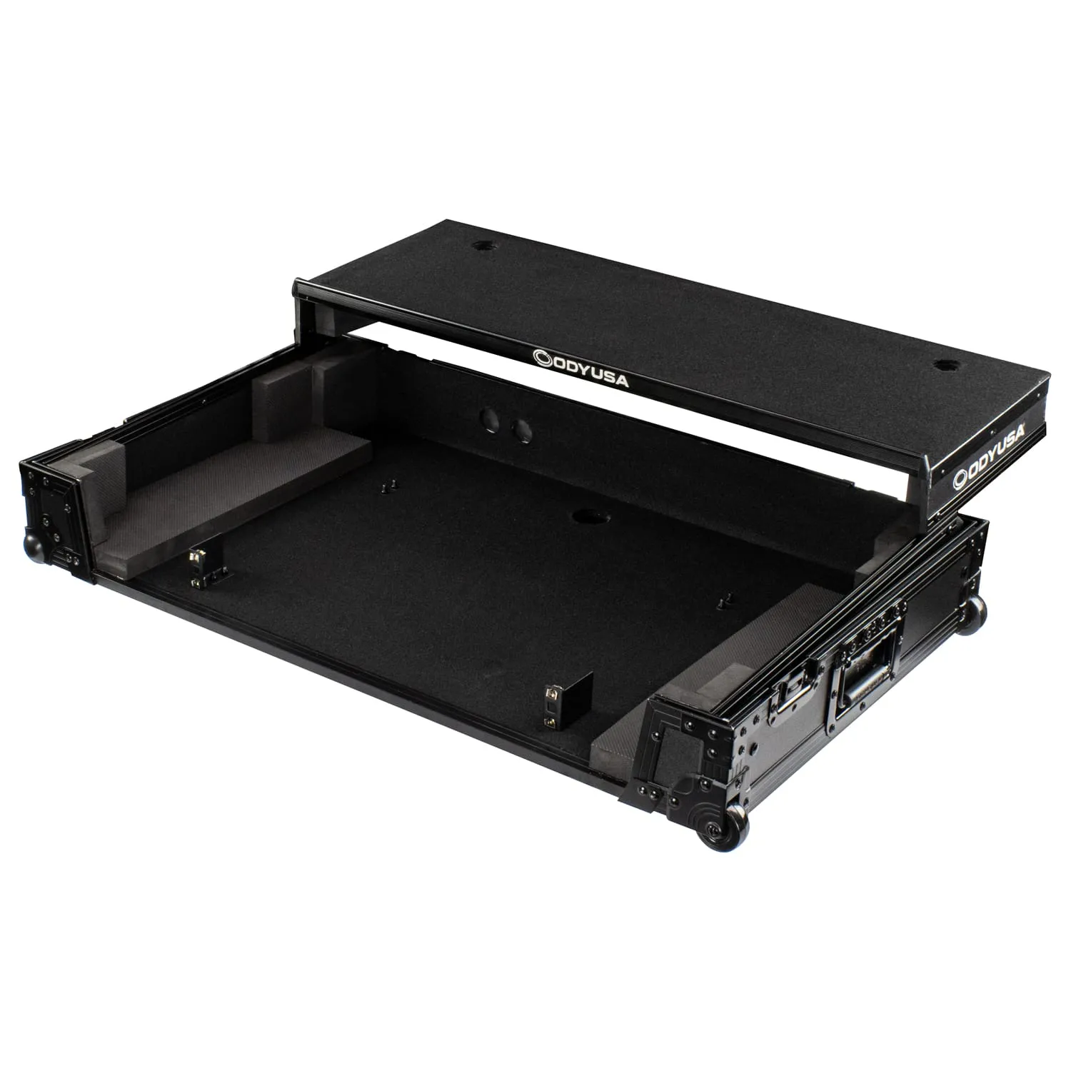 odyssey-black-label-flight-case-1u-rane-four-glide-roulettes image 3