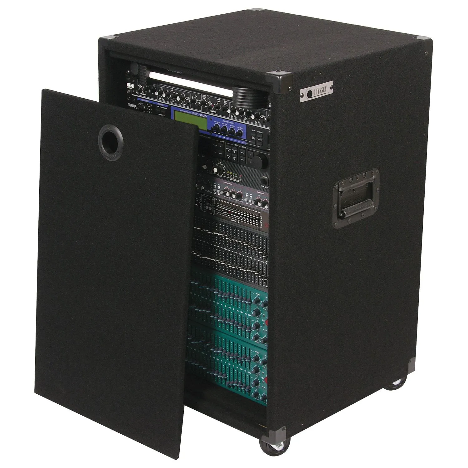 odyssey-carpeted-rack-ampli-16u-moquette-roulettes image 1