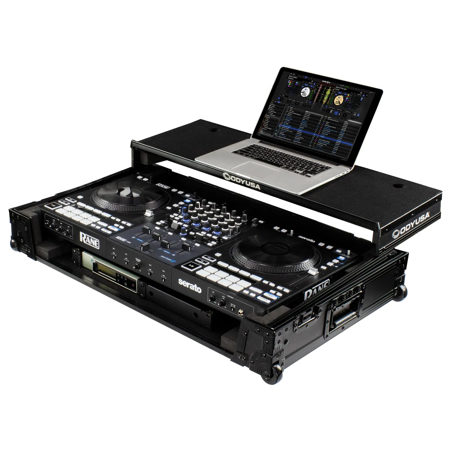 odyssey-black-label-flight-case-1u-rane-four-glide-roulettes image 1